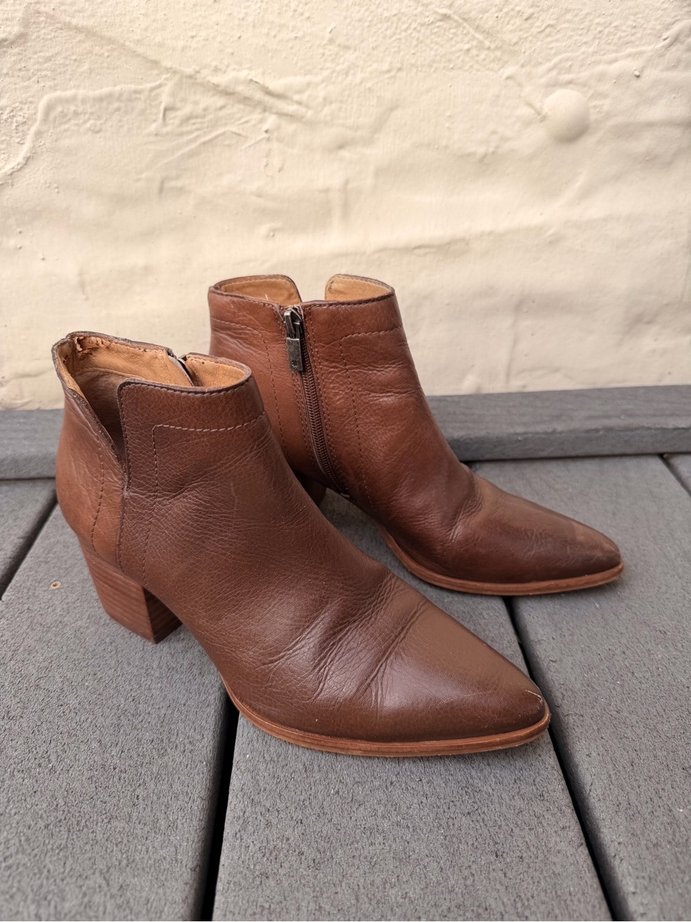 Lucky Brand Brown Leather Ankle Boots - size 7